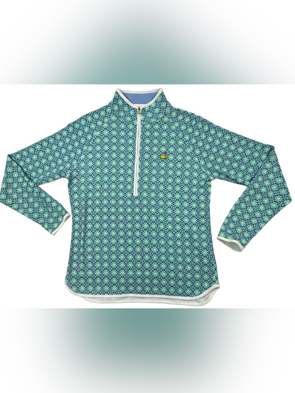 Masters Peter Millar Performance Med Zip Golf Pullover Augusta Course Map